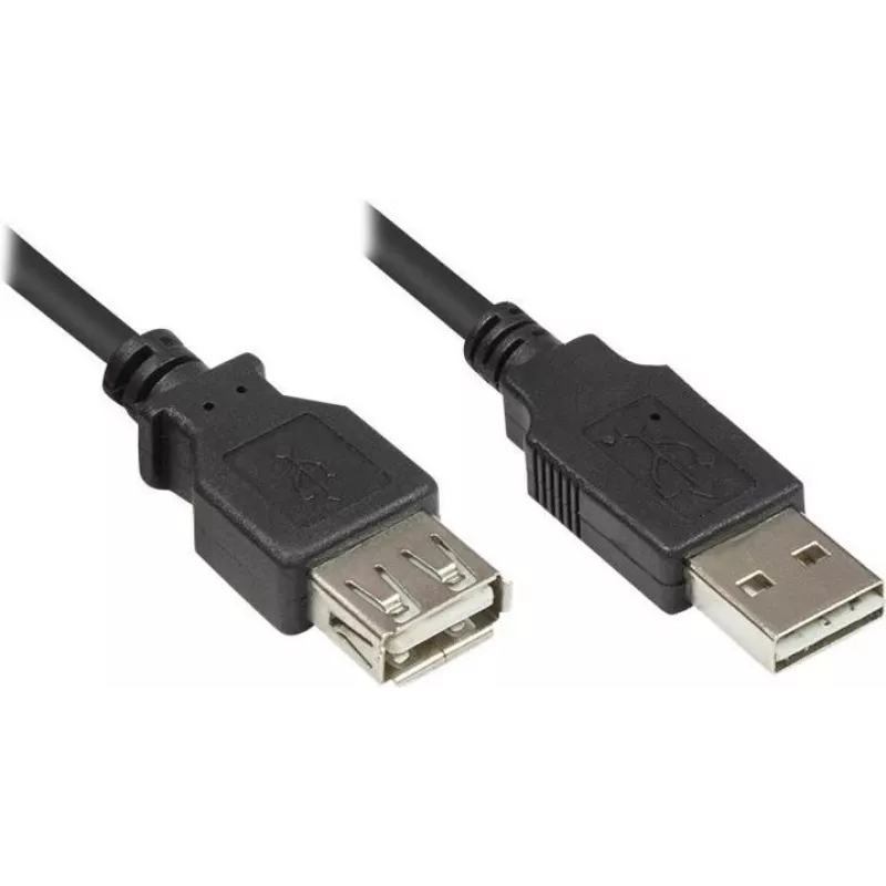 Przewód przedłużający USB 2.0 GoodConnections Alcasa 2511-EU01, USB-A męski do USB-A żeńskiego, 1,8 m, czarny