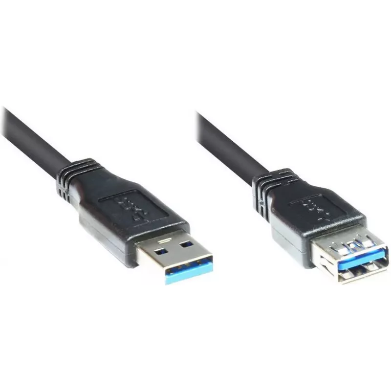 GoodConnections Alcasa 2711-S005 kabel przedłużający USB 3.1 Gen 1 – USB-A męski na żeński, 0,5 m, czarny
