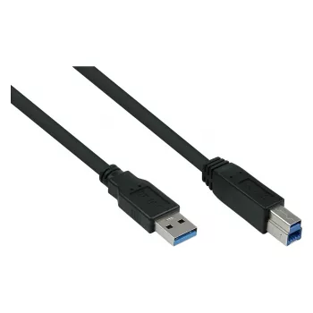 GoodConnections Alcasa UK30P-AB-005S Kabel USB 3.2 Gen 1, USB-A do USB-B, 0,5 m, czarny