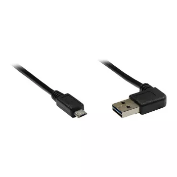GoodConnections Alcasa USB 2.0 A do Micro-B, kątowy, złocony, 1m, czarny