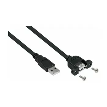 GoodConnections Alcasa Przedłużacz USB 2.0, wtyk USB-A męski na gniazdo USB-A żeńskie, 0,3 m, czarny