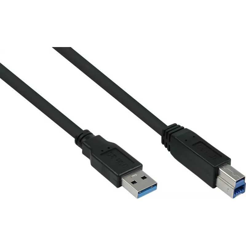 GoodConnections Alcasa USB 3.2 Gen 1 Kabel A na B 1.8m Czarny