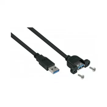 GoodConnections Alcasa USB 3.2 Gen 1 Przedłużacz, USB-A męski do USB-A męskiego, 2 m, czarny