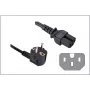 Kabel zasilający GoodConnections kątowy Schuko - IEC C15, 1,8m, czarny, 10A/250V, H05VV-F, Hot Condition 1501-18