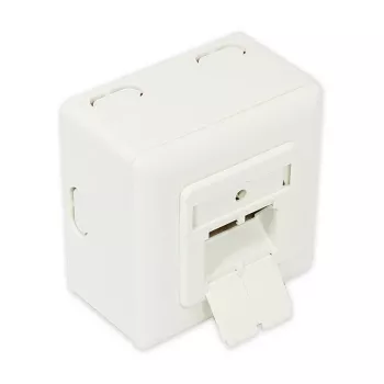 GoodConnections Gniazdo sieciowe Cat.6, 2xRJ45, ekranowane, montaż natynkowy, perłowa biel RAL1013, GC-N0027