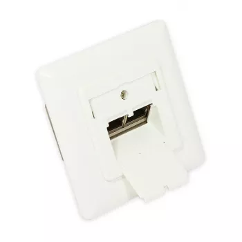 GoodConnections Gniazdo ścienne sieciowe Cat.6A, 2xRJ45, ekranowane, podtynkowe, kompatybilne z programami przełączników, pionowe wprowadzenie kabla, perłowa biel RAL1013 (GC-N0021)