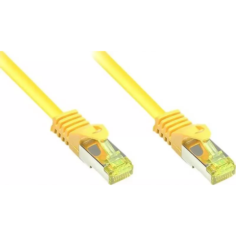 GoodConnections Kat.7 Kabel krosowy RJ45 - 25m, Żółty, S/FTP PiMF, Bezhalogenowy, 600MHz (8070R-250Y)