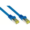 Kabel krosowy GoodConnections Cat.7 S/FTP RJ45, 15m, niebieski, bezhalogenowy, 600MHz, ochrona zatrzasku 8070R-150B