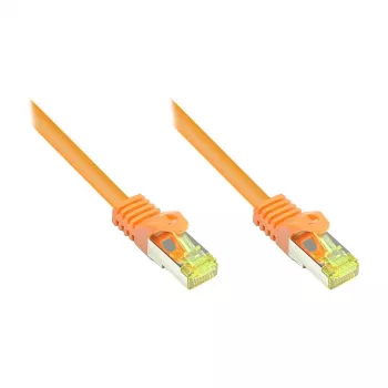 GoodConnections Cat.7 S/FTP RJ45 kabel krosowy z bezuciskową osłoną (RNS®), 600MHz, LSZH, pomarańczowy, 15 m