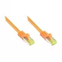 GoodConnections Cat.7 S/FTP RJ45 kabel krosowy z bezuciskową osłoną (RNS®), 600MHz, LSZH, pomarańczowy, 15 m