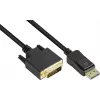 GoodConnections DisplayPort na DVI-D 24+1 Kabel Połączeniowy - Styki Pozłacane 24K - OFC - Czarny - 5m