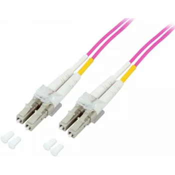Kabel światłowodowy patchcord GoodConnections LC/LC Duplex OM4 Multimode, 2 m, Aqua, LSZH LW-802LC4