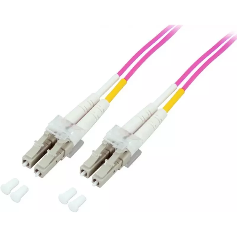 Kabel światłowodowy patchcord GoodConnections LC/LC Duplex OM4 Multimode, 2 m, Aqua, LSZH LW-802LC4