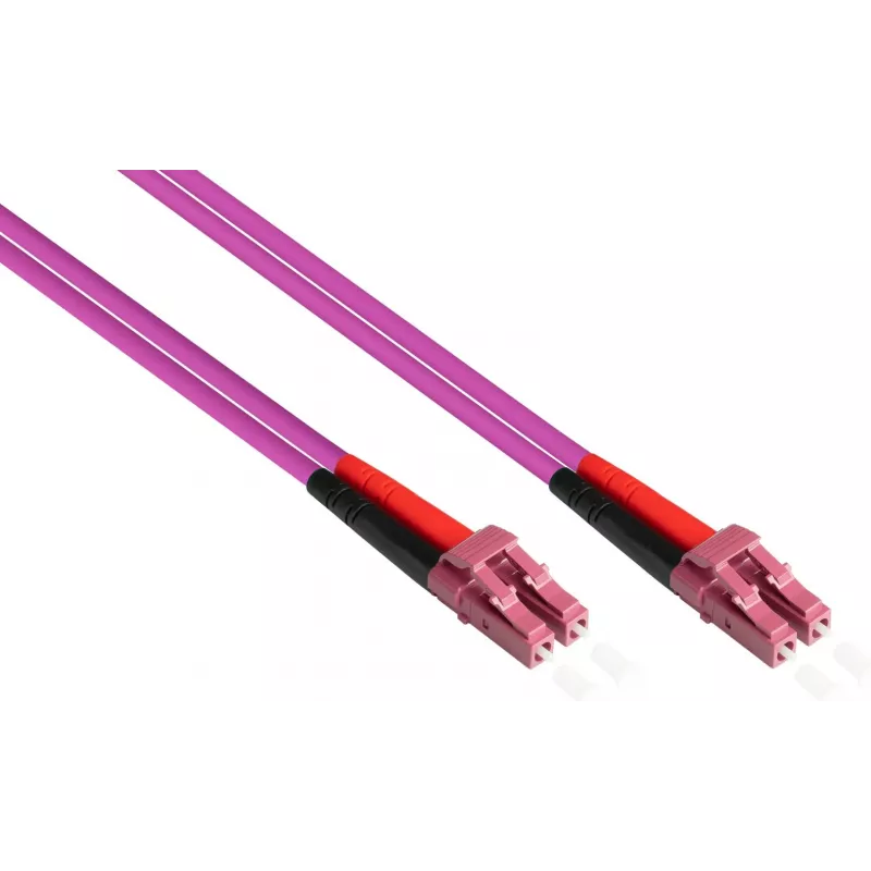 Kabel światłowodowy patchcord GoodConnections LC/LC Duplex OM4 Multimode, 2 m, Aqua, LSZH LW-802LC4