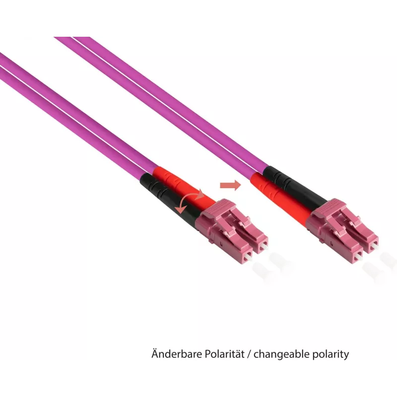 Kabel światłowodowy patchcord GoodConnections LC/LC Duplex OM4 Multimode, 2 m, Aqua, LSZH LW-802LC4