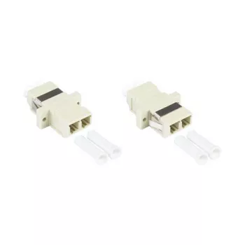 GoodConnections LC/UPC do LC/UPC Dupleksowy Adapter Światłowodowy, OM2 Wielomodowy, Tuleja Ceramiczna, Obudowa Plastikowa z Kołnierzem, Szary (LW-K202)