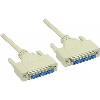Kabel null modem GoodConnections DB25 żeński do DB25 żeński 1,8m szary RS-232 Serial Cross-Wired 4030