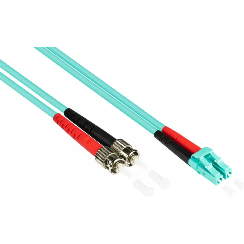 GoodConnections OM3 Duplex Wielomodowy Kabel Światłowodowy LC/ST, 50/125, LSZH, Wymienna Polaryzacja, 1m