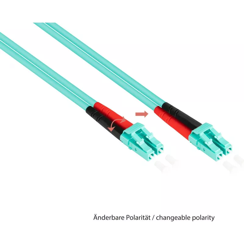 GoodConnections OM3 Duplex Wielomodowy Kabel Światłowodowy LC/ST, 50/125, LSZH, Wymienna Polaryzacja, 1m