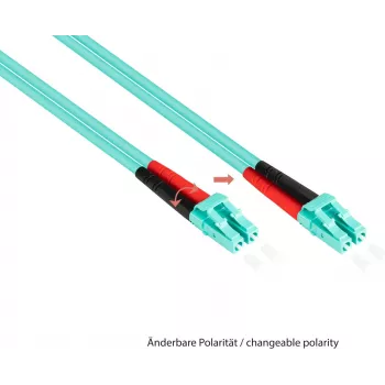 Kabel światłowodowy GoodConnections OM3 Duplex Multimode SC do LC, 50/125 µm, 1m, LSZH Aqua LW-801LS3