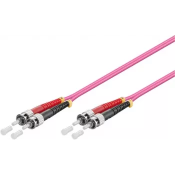 Kabel światłowodowy patchcord GoodConnections OM4 ST-ST wielomodowy duplex, 7,5m, LSZH, fioletowy LW-8075ST4