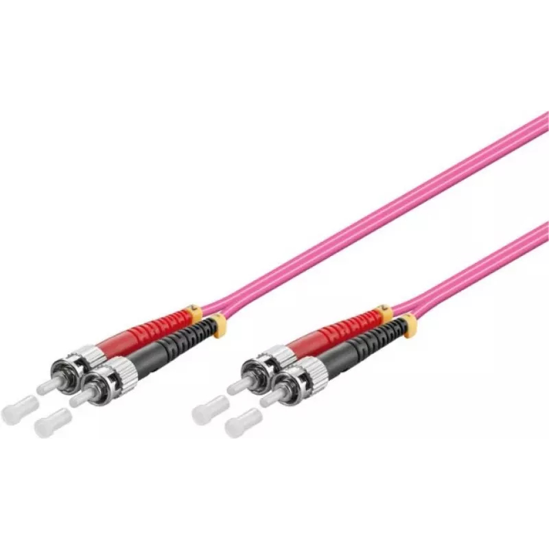 Kabel światłowodowy patchcord GoodConnections OM4 ST-ST wielomodowy duplex, 7,5m, LSZH, fioletowy LW-8075ST4