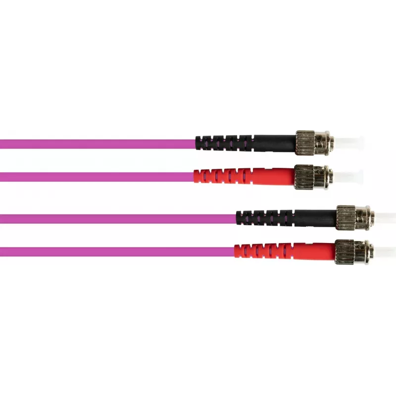 Kabel światłowodowy patchcord GoodConnections OM4 ST-ST wielomodowy duplex, 7,5m, LSZH, fioletowy LW-8075ST4