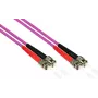 Kabel światłowodowy patchcord GoodConnections OM4 ST-ST wielomodowy duplex, 7,5m, LSZH, fioletowy LW-8075ST4