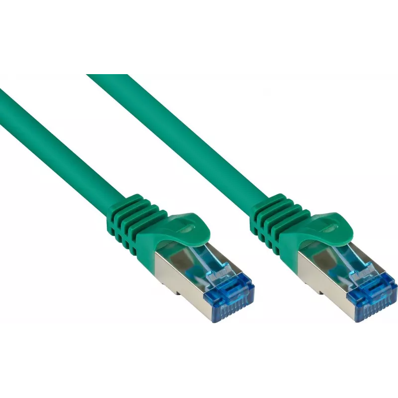 GoodConnections RNS® Cat. 6A S/FTP Przewód krosowy bezhalogenowy z zabezpieczeniem zatrzasku, 3 m, zielony
