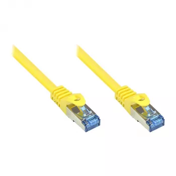GoodConnections RNS® Kat. 6A S/FTP PiMF bezhalogenowy kabel krosowy z ochroną zatrzasku, 500 MHz, żółty, 15 m (8060-H150Y)