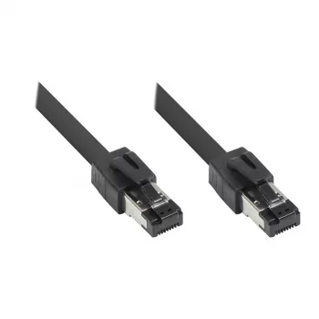 GoodConnections RNS® Cat.8.1 S/FTP Patch Cable, 0.5m, Czarny, LSZH, 40 Gbit/s, 2000 MHz