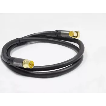 Kabel antenowy SAT GoodConnections SmartFLEX, IEC/Coax wtyk kątowy do gniazda, pozłacany, poczwórnie ekranowany, ekranowanie 120dB, czarny, 15m (GC-M2078)