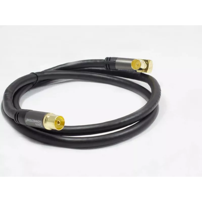 Kabel antenowy SAT GoodConnections SmartFLEX, IEC/Coax wtyk kątowy do gniazda, pozłacany, poczwórnie ekranowany, ekranowanie 120dB, czarny, 15m (GC-M2078)