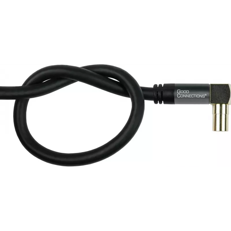 Kabel antenowy SAT GoodConnections SmartFLEX, IEC/Coax wtyk kątowy do gniazda, pozłacany, poczwórnie ekranowany, ekranowanie 120dB, czarny, 15m (GC-M2078)