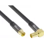Kabel antenowy SAT GoodConnections SmartFLEX, IEC/Coax wtyk kątowy do gniazda, pozłacany, poczwórnie ekranowany, ekranowanie 120dB, czarny, 15m (GC-M2078)