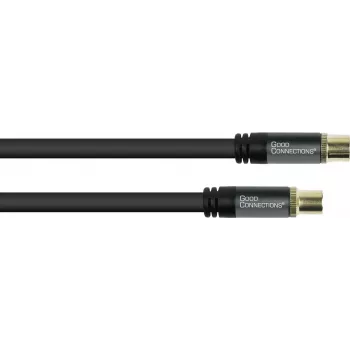 Kabel antenowy GoodConnections SmartFLEX, IEC Coax męski do żeńskiego, pozłacany, poczwórnie ekranowany, ekranowanie 120 dB, czarny, 30 m (GC-M2060)