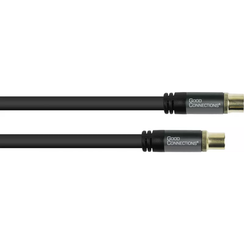 Kabel antenowy GoodConnections SmartFLEX, IEC Coax męski do żeńskiego, pozłacany, poczwórnie ekranowany, ekranowanie 120 dB, czarny, 30 m (GC-M2060)
