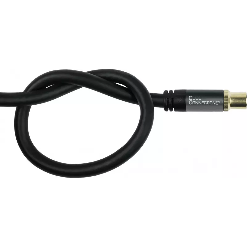 Kabel antenowy GoodConnections SmartFLEX, IEC Coax męski do żeńskiego, pozłacany, poczwórnie ekranowany, ekranowanie 120 dB, czarny, 30 m (GC-M2060)