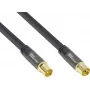 Kabel antenowy GoodConnections SmartFLEX, IEC Coax męski do żeńskiego, pozłacany, poczwórnie ekranowany, ekranowanie 120 dB, czarny, 30 m (GC-M2060)