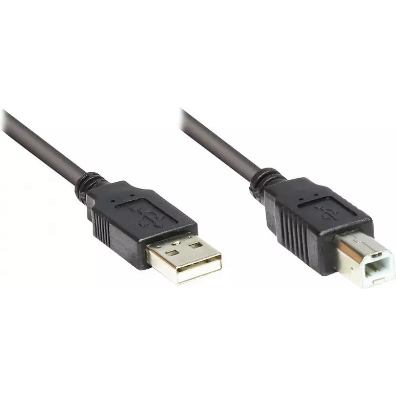 Kabel GoodConnections USB 2.0 A do B Male, 3m, Czarny 2510-3OFS
