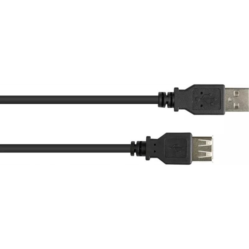 GoodConnections Kabel przedłużający USB 2.0 A męski na A żeński, 0,6 m, czarny