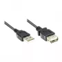 GoodConnections Kabel przedłużający USB 2.0 A męski na A żeński, 0,6 m, czarny