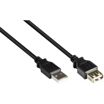 GoodConnections USB 2.0 Extension Cable Type-A Male to Female, Black, 0.3m