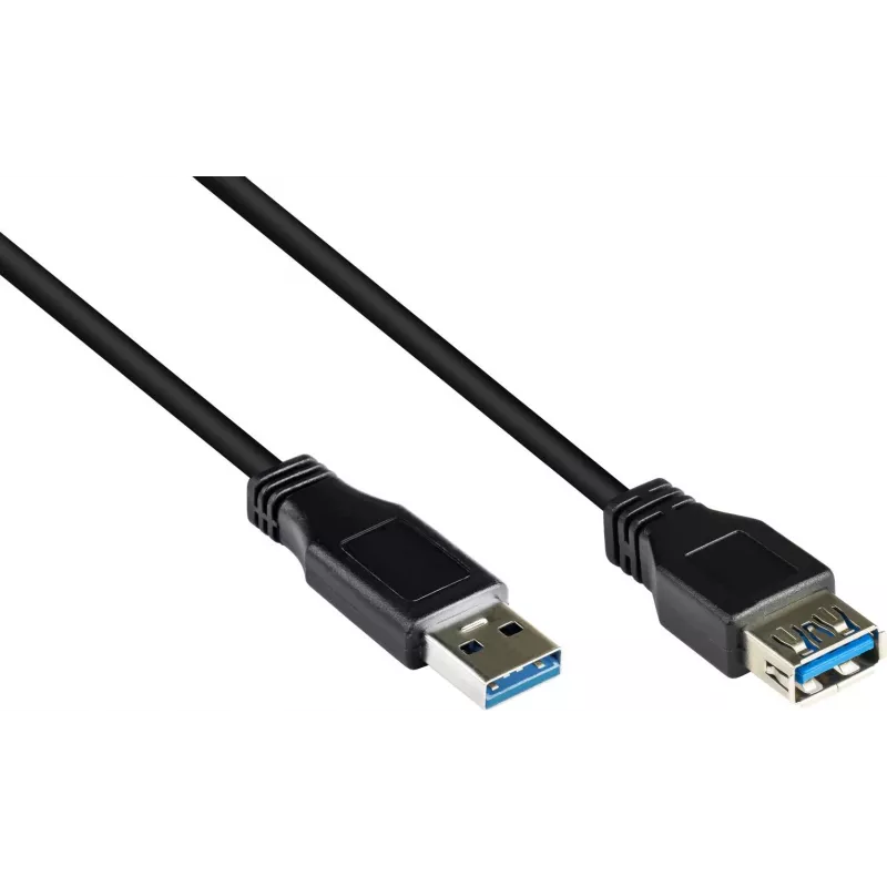 GoodConnections Kabel przedłużający USB 3.0 – A Męski na A Żeński, 1,8m, Czarny (2711-S02)