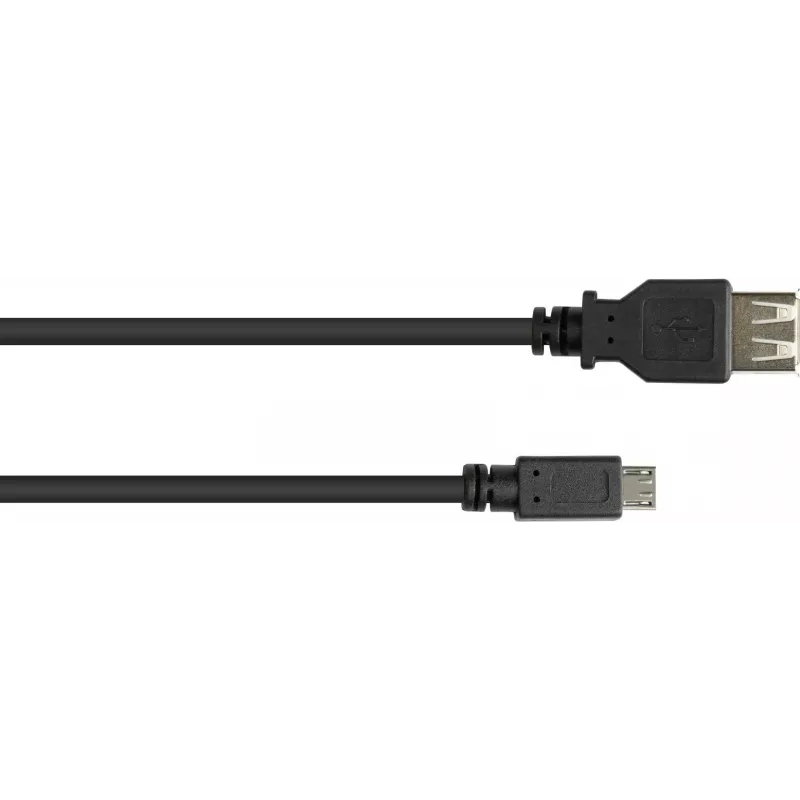 Kabel adaptera USB-OTG GoodConnections, Micro-USB Typ B męski na USB Typ A żeński, USB 2.0, 0,1 m, czarny