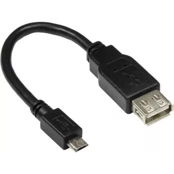 Kabel adaptera USB-OTG GoodConnections, Micro-USB Typ B męski na USB Typ A żeński, USB 2.0, 0,1 m, czarny