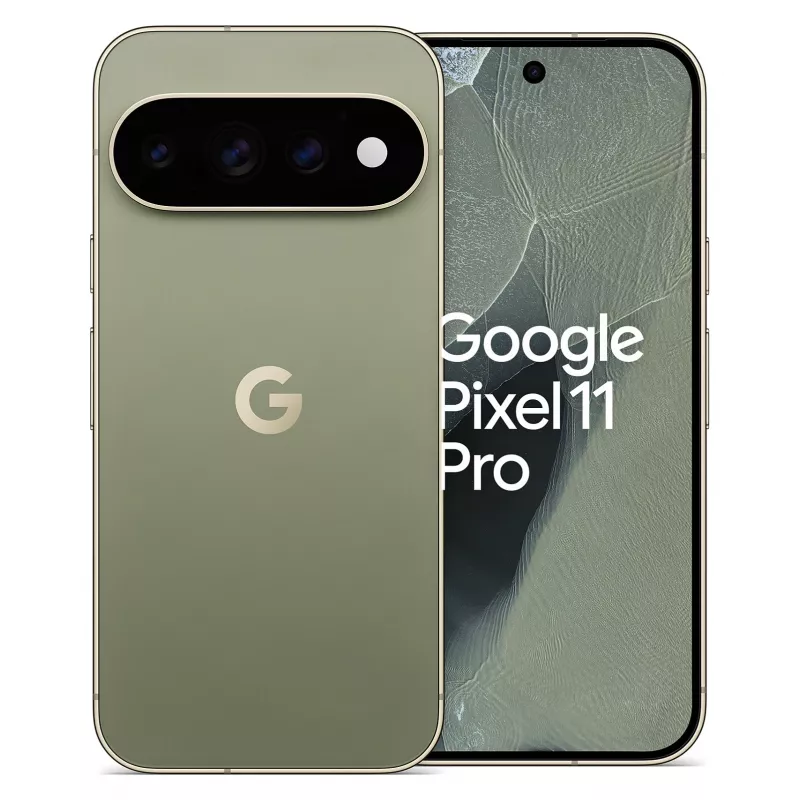 Google Pixel 11 Pro 5G Smartfon, 12GB RAM, 256GB Pamięci, 6,3 cala OLED 120Hz, Oliwkowy