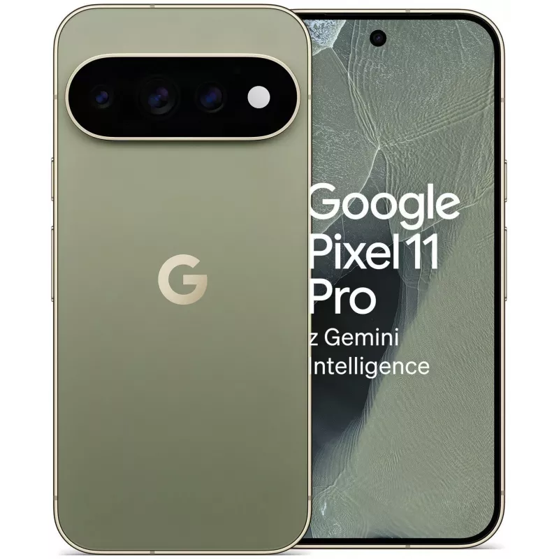 Google Pixel 11 Pro 5G Smartfon, 12GB RAM, 256GB Pamięci, 6,3 cala OLED 120Hz, Oliwkowy