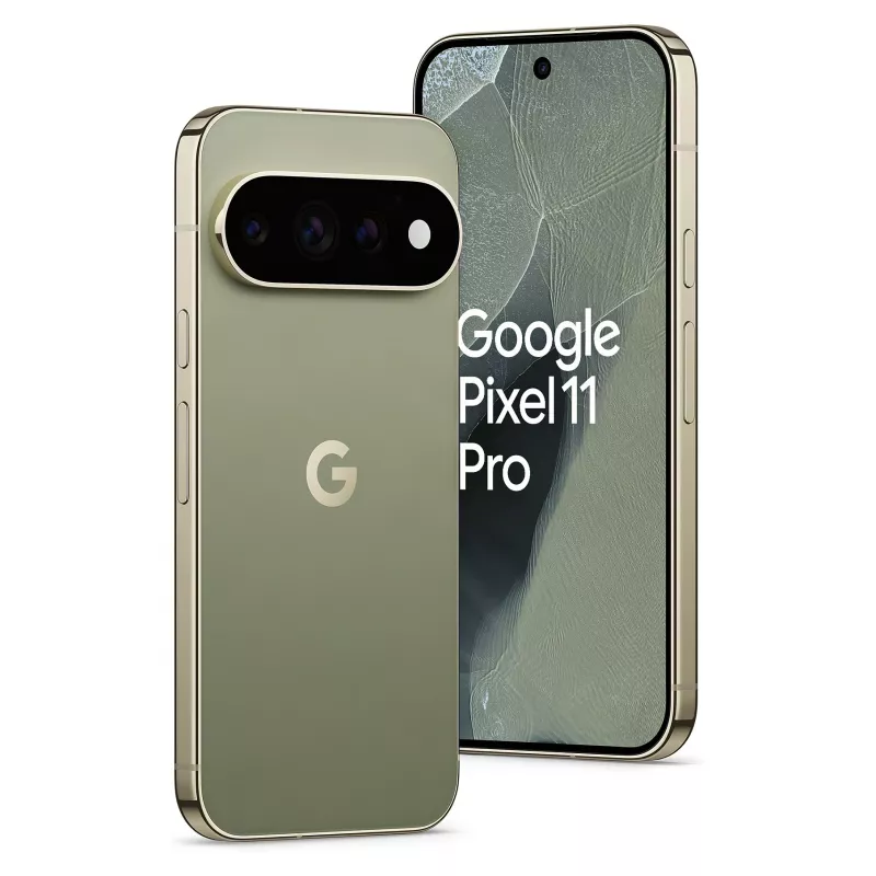 Google Pixel 11 Pro 5G Smartfon, 16GB RAM, 512GB Pamięci, 6,3 cala OLED 120Hz Wyświetlacz, Oliwkowy, Dual SIM, Android 16