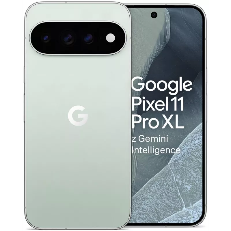 Google Pixel 11 Pro XL 5G smartfon, 12GB RAM, 256GB pamięci, 6,8 cala OLED 120Hz, Dual SIM, Fog